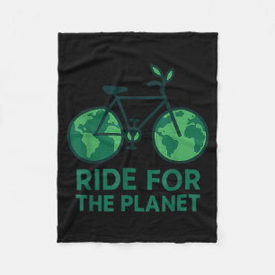 Ride for the planet earth day bicycle cyclist fleece blanket