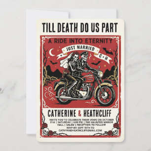 Ride Forever Skeletons Wedding Invitation