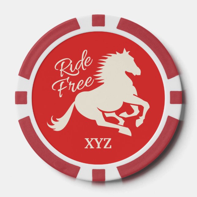 Ride Free custom colour & monogram poker chips (Front)