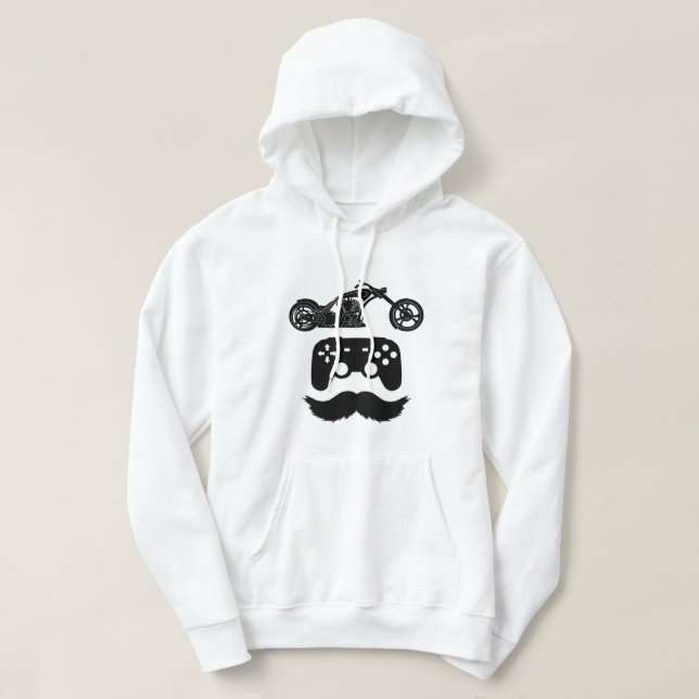 Ride.Game.Dad Black Graphic With Text Hoodie (Design Front)