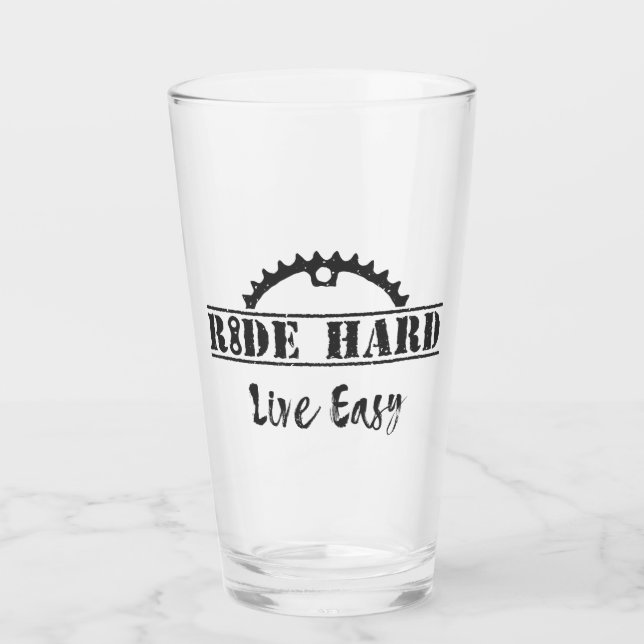 Ride Hard Live Easy Cycling Glass (Front)