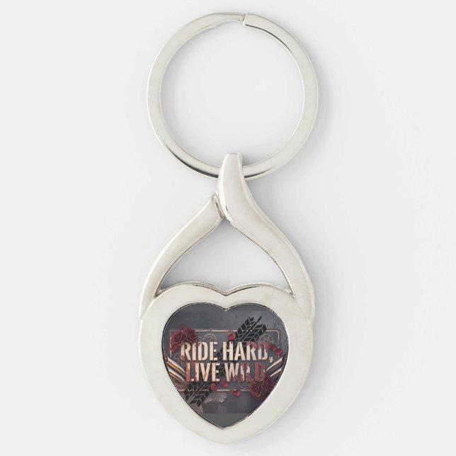 ride hard live wild key ring (Front)