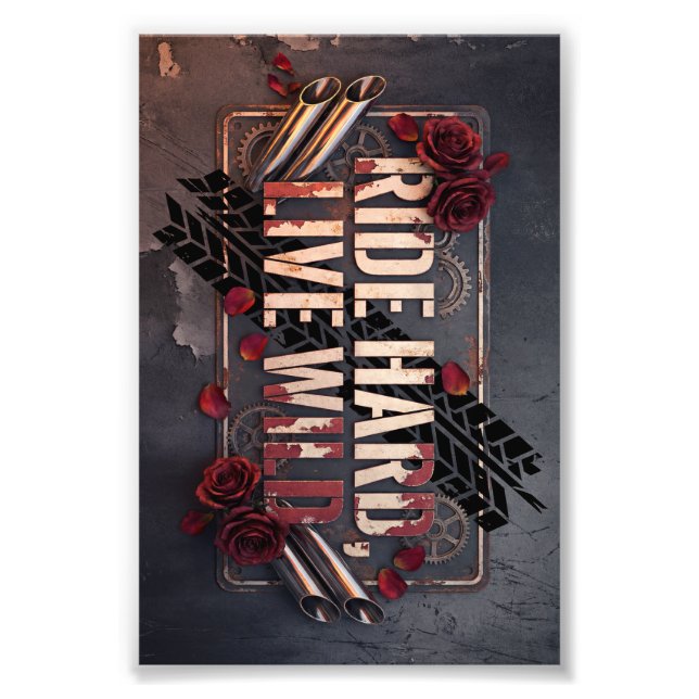 ride hard live wild photo print (Front)