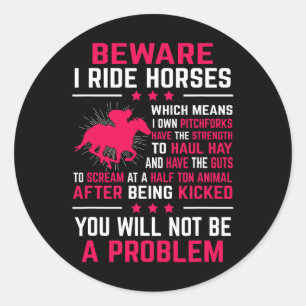 Ride Horses Horseback Rider Equestrian Riding Gift Classic Round Sticker