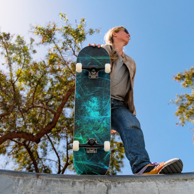 Ride in Style: Green Abstract Skateboard (Outdoor 1)
