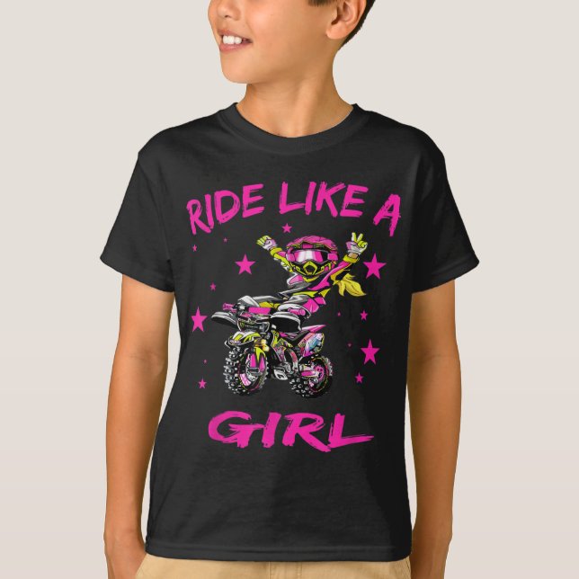 Ride Like a Girl Cute Dirt Bike Motocross Gift T-Shirt (Front)
