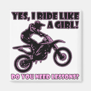 Ride Like A Girl Motocross Dirt Bike Fridge Magnet