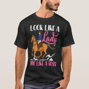 Ride Like Boss Horse Barrel Racing Rodeo Racer Gir T-Shirt