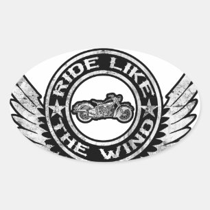Ride like the wind oval sticker