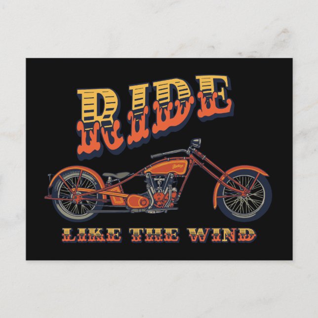 Ride Like the Wind Postcard (Front)