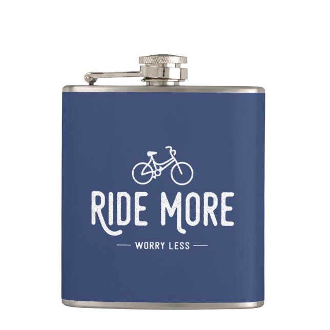 Ride More Worry Less Hip Flask (Front)