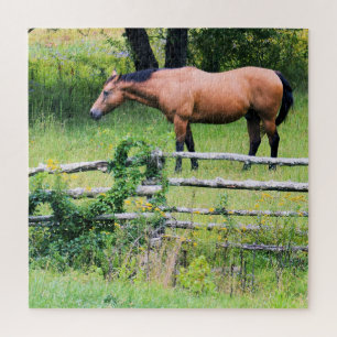 Ride More - Worry Less - Horse Ranch - 20x20 Jigsaw Puzzle