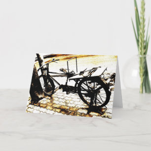 Ride my bike - sepia retro look card