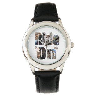 Ride On, Motorbike Picture Logo, Kids Leather Watch