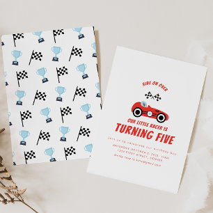 Ride on Over Car Racing Theme Birthday Invite
