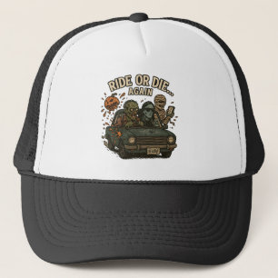 Ride Or Die Again Undead Crew Halloween Car Trucker Hat