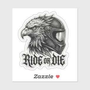 Ride or Die Eagle Biker Helmet Sticker