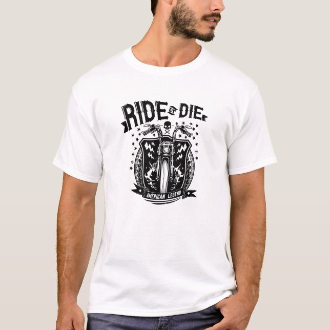 Ride or Die Gothic Reaper Biker Tee (Front)
