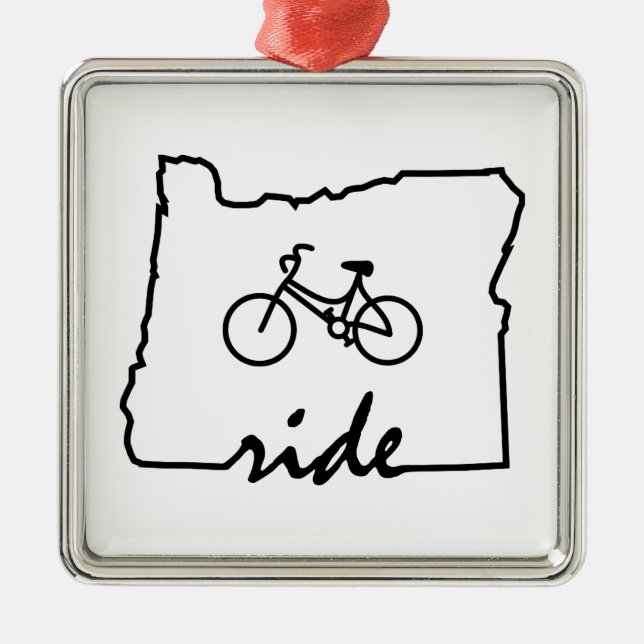 Ride Oregon (Cycling) Metal Tree Decoration (Front)