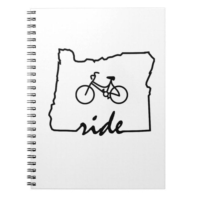 Ride Oregon (Cycling) Spiral Notebook (Front)