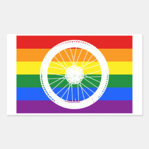 Ride Pride Cycling Wheel Rectangular Sticker