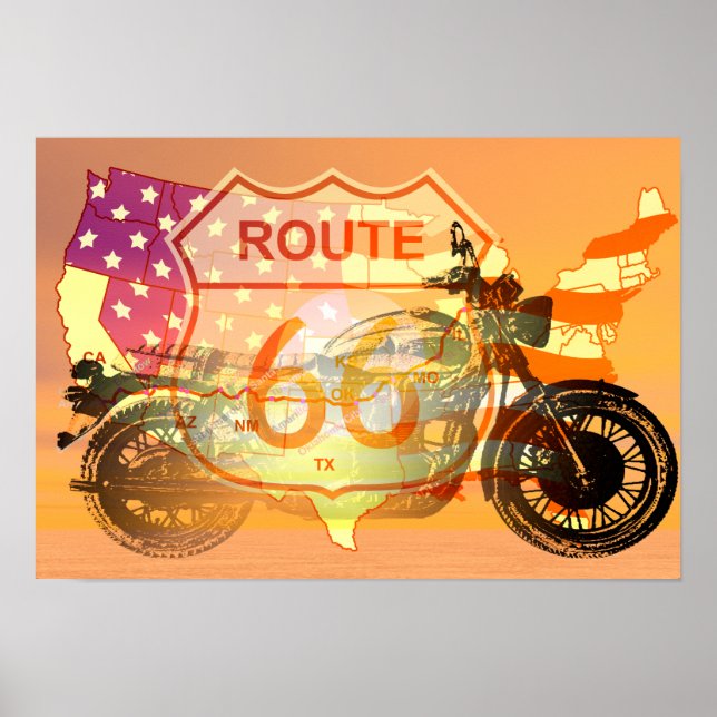Ride Route 66 Poster (Front)