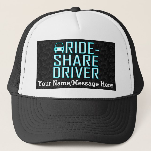 Ride Share Driver Rideshare Driving Personalised Trucker Hat (Front)