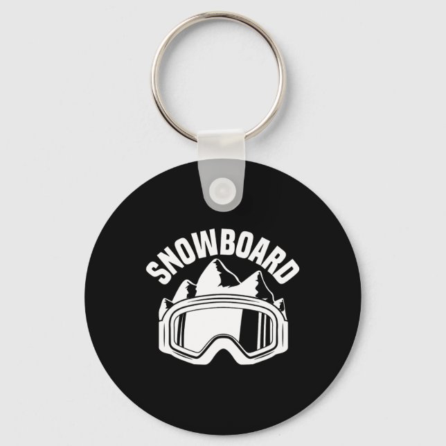 Ride Ski Snowboard Skiing Goggles Snow Snowboarder Key Ring (Front)