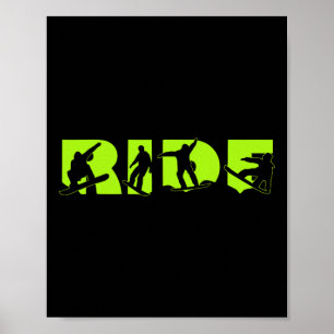 Ride Snowboard Shock Green Snowboard Green Ride Sn Poster