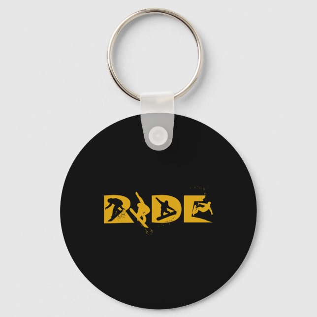 Ride Snowboarding Funny Snowboard Snowboarder Gift Key Ring (Front)