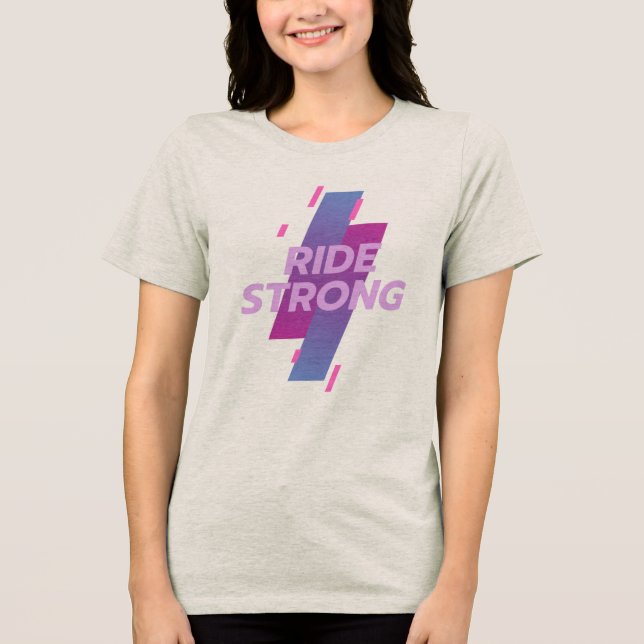 Ride Strong: Spin Class & Indoor Cycling Tri-Blend Shirt (Front)