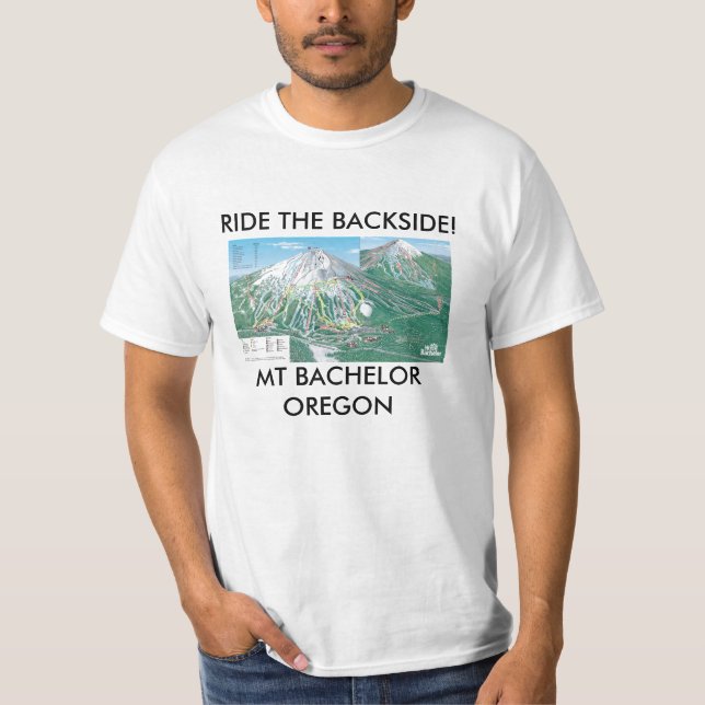 RIDE THE BACKSIDE!, MT BACHELOR OREGON T-Shirt (Front)