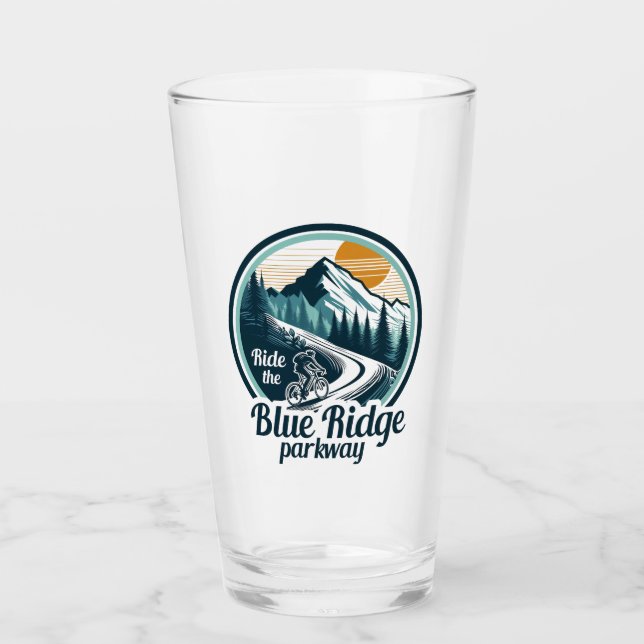Ride The Blue Ridge Parkway Cycling Glass (Front)