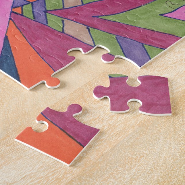 "Ride the Groovy Rainbow" Abstract Art Jigsaw Puzzle (Side)