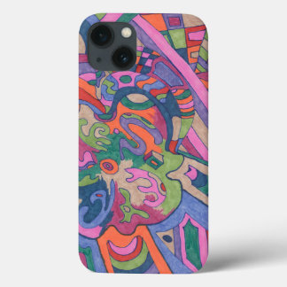 Ride the Groovy Rainbow, abstract iPhone 13 Case