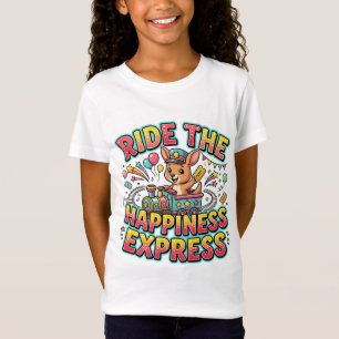 Ride The Happiness Express Cute Kangaroo Train T-Shirt