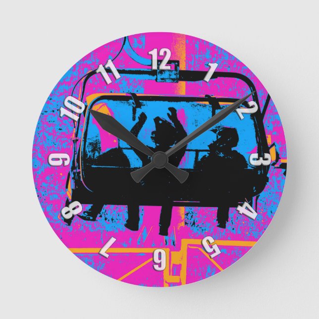 Ride the Mountain - Mountain Bikers Round Clock (Front)