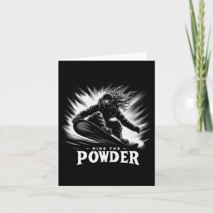 Ride The Powder Snowboard Tee - Snowboarder Silhou Card