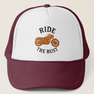 Ride the Rust Retro Motorcycle Biker Trucker Hat