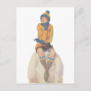 Ride the Snowman Postcard