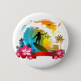 Ride The Tide 6 Cm Round Badge