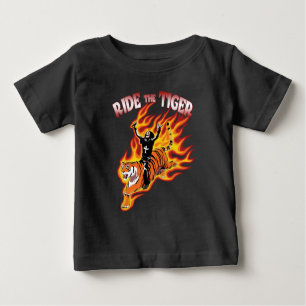 Ride The Tiger Vintage Heavy Metal Illustration Baby T-Shirt