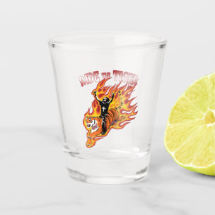 Ride The Tiger Vintage Heavy Metal Illustration Shot Glass