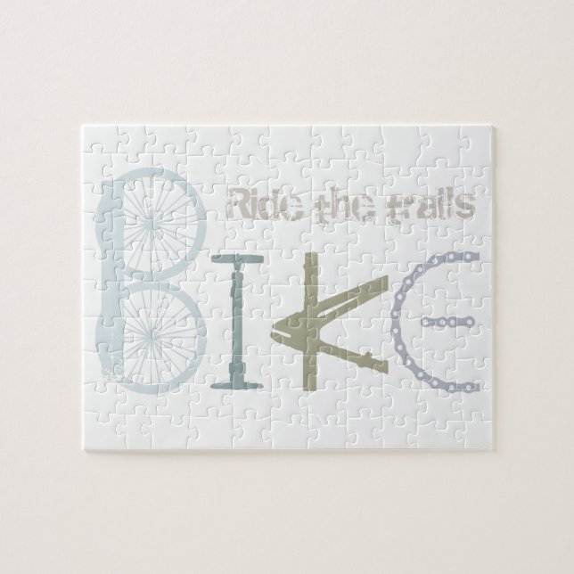 Ride the Trails Bike Graffiti Sport Quote Jigsaw Puzzle (Horizontal)