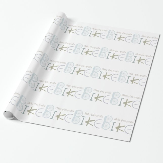 Ride the Trails Bike Graffiti Sport Quote Wrapping Paper (Unrolled)