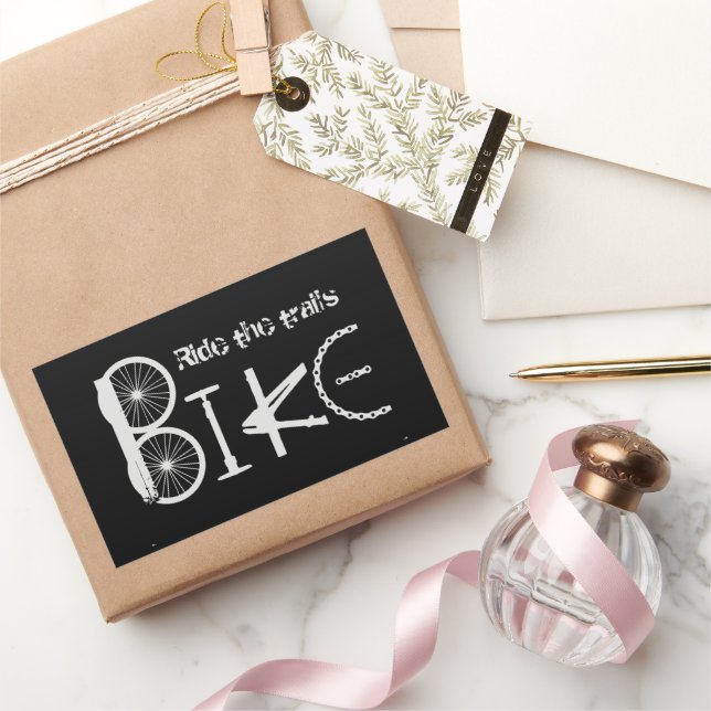 Ride the Trails BIKE made from Bicycle parts Rectangular Sticker (Gifting)