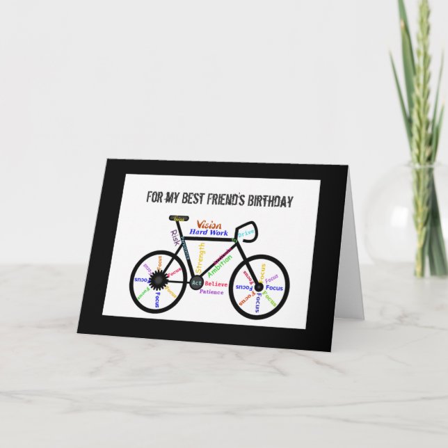 Ride the Trails Biking Best Friend Birthday Card (Front)
