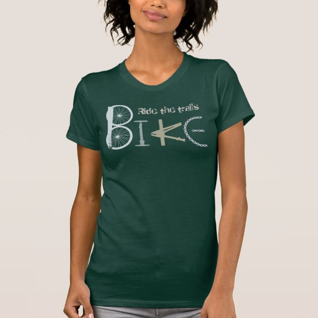Ride the Trails Mountain Bike Quote Sport Cycling T-Shirt (Front)