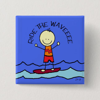 ride the wave 15 cm square badge