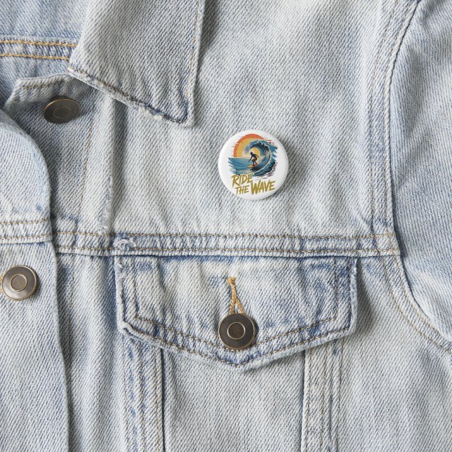 Ride the Wave 3 Cm Round Badge (In Situ)